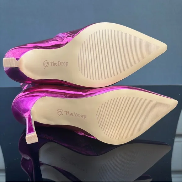 The Drop Metallic Hot Pink Y2K Ankle Boots Size 7 - Picture 8 of 11